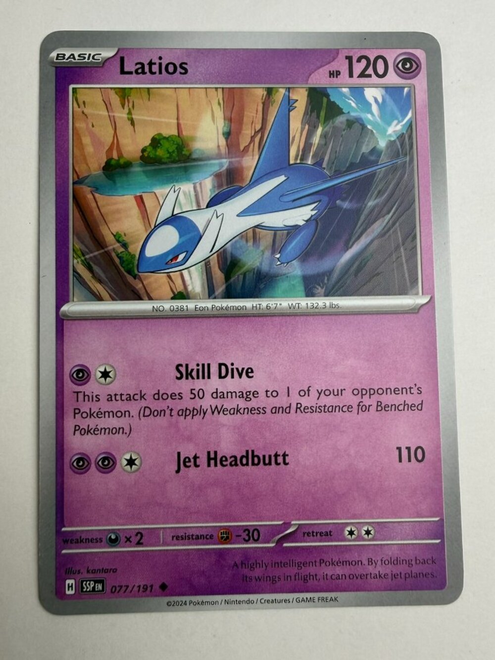 Pokémon Latios 120 HP Sv08: Surging Sparks 077/191 Uncommon Regular